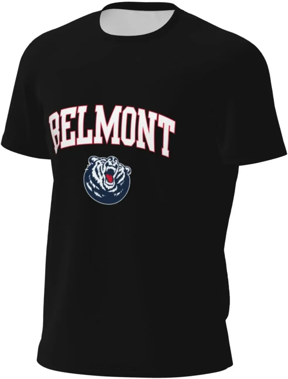 Belmont University Men'S Crew Neck T-Shirt, Dry Moisture Wicking, Breathable Mesh Short Sleeve