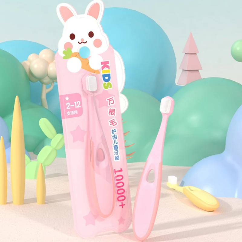 Baby Toothbrush & Kids Toothbrush For Age 2-12 Years Old Extra Soft Toothbrush With 10000 Soft Floss Bristle For Baby Gum Care