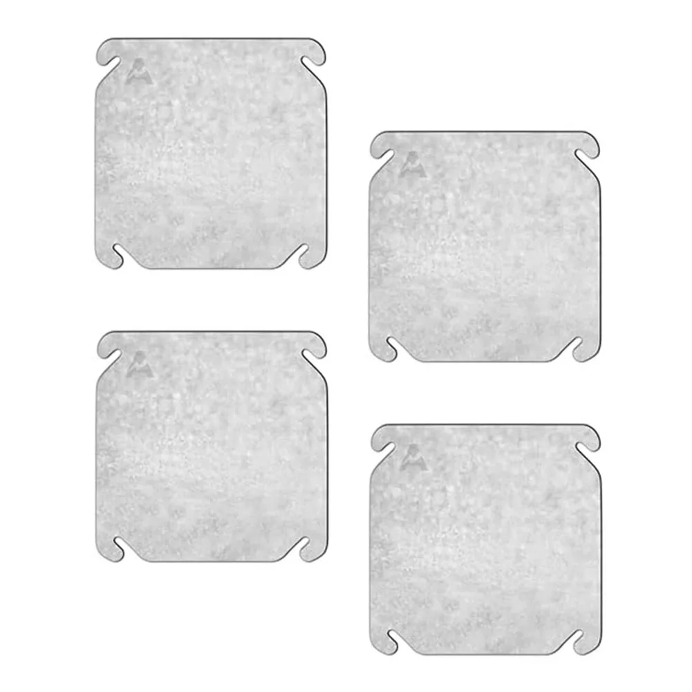 For 4x4 Inch Flat Metal Electrical Box Cover Galvanized Steel Junction Box Plate With Mounting Slots For Square Gang For Blank