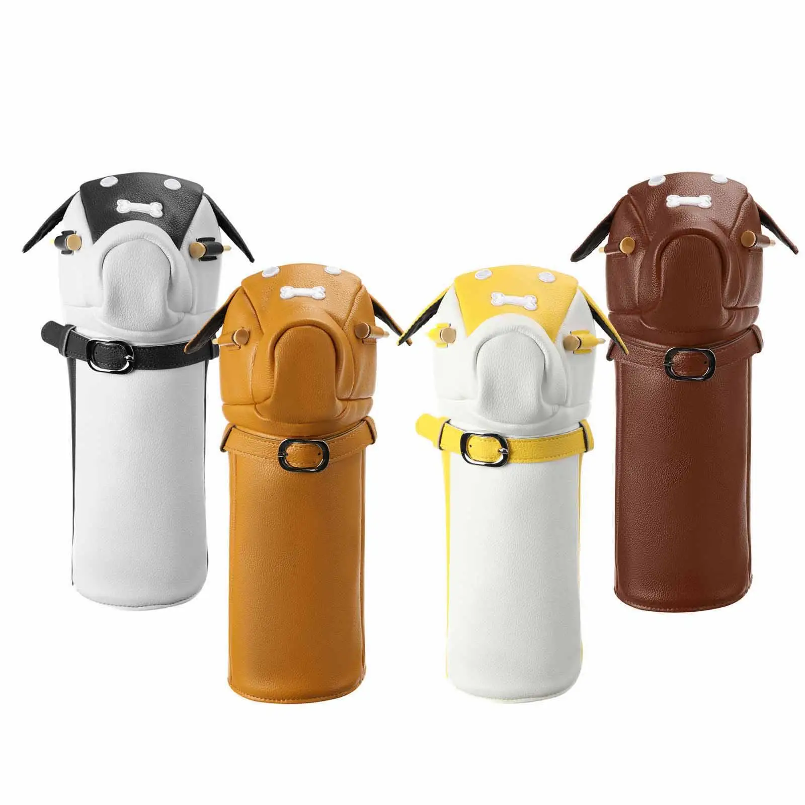 

Golf Club Head Cover Plush Dog Style PU Leather Wood Cover for Golf Bag and Club Safety