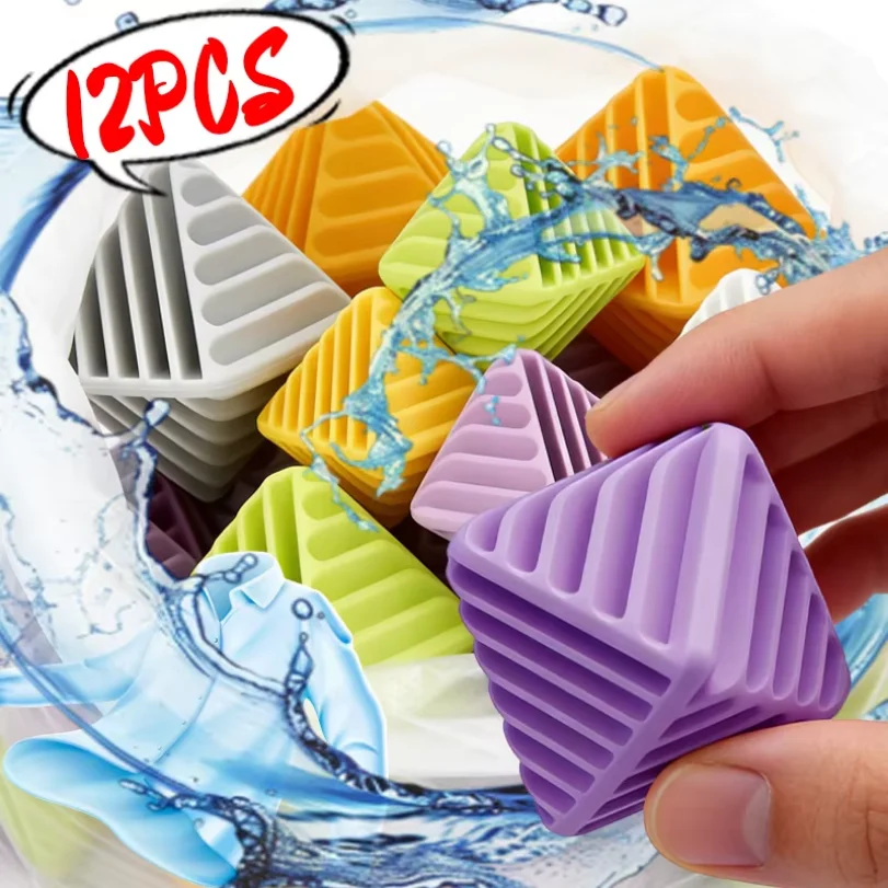 12/1pcs Anti-wrap Reusable Laundry Ball Clothes Hair Cleaning Tools Anti-tangle Silicone Cleaning Ball Washing Machine Supplies