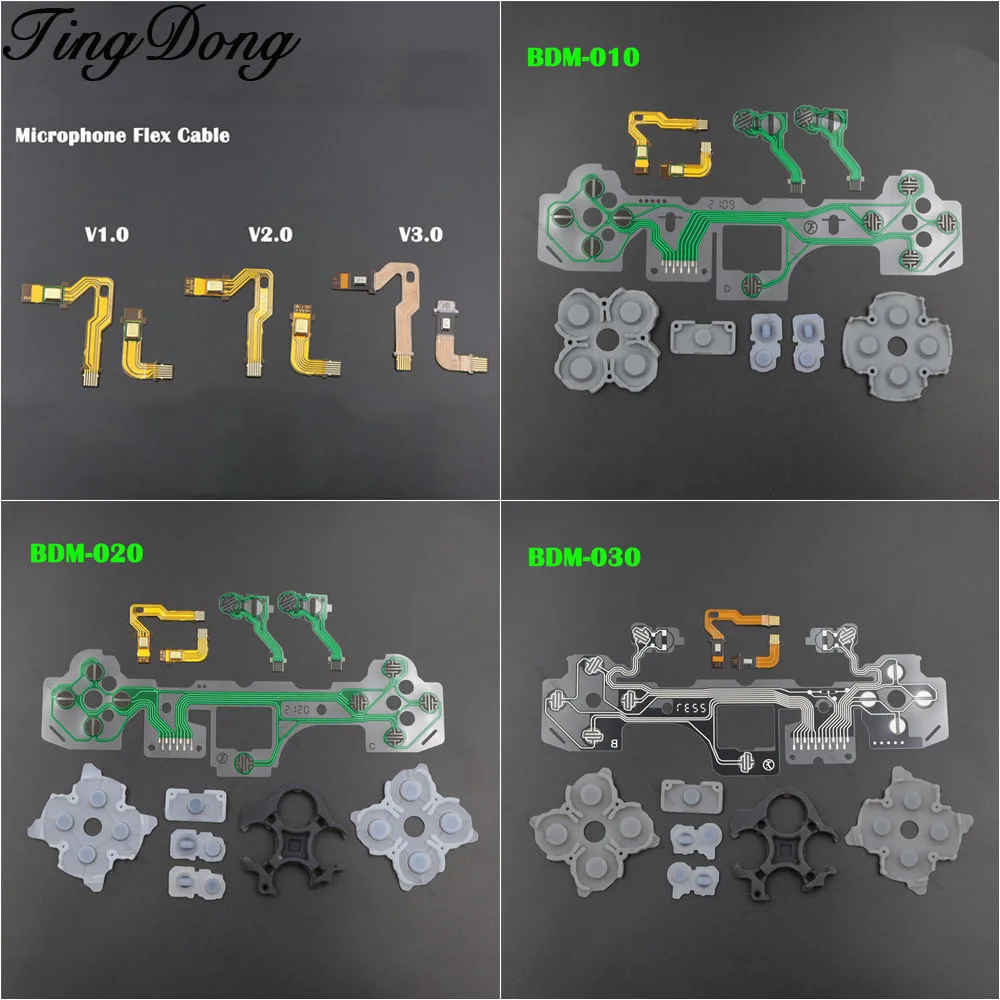 For PS5 Controller BDM-010 BDM-020 BDM-030 Microphone Flex Cable Button Conductive Film Conductive Rubber Pad Replacement Repair