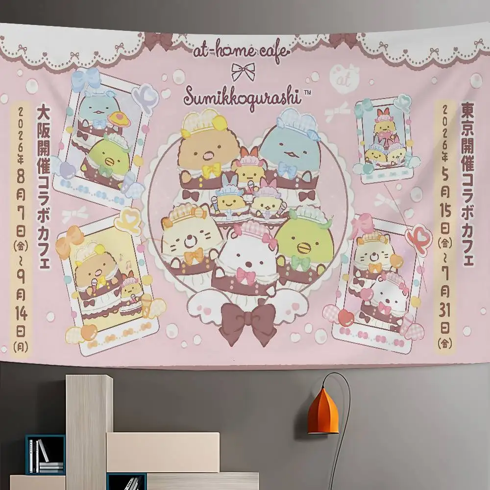 Japan S-Sumikkogurashi Cute DIY Wall Tapestry Hanging Tarot Hippie Wall Rugs Dorm INS Home Decor