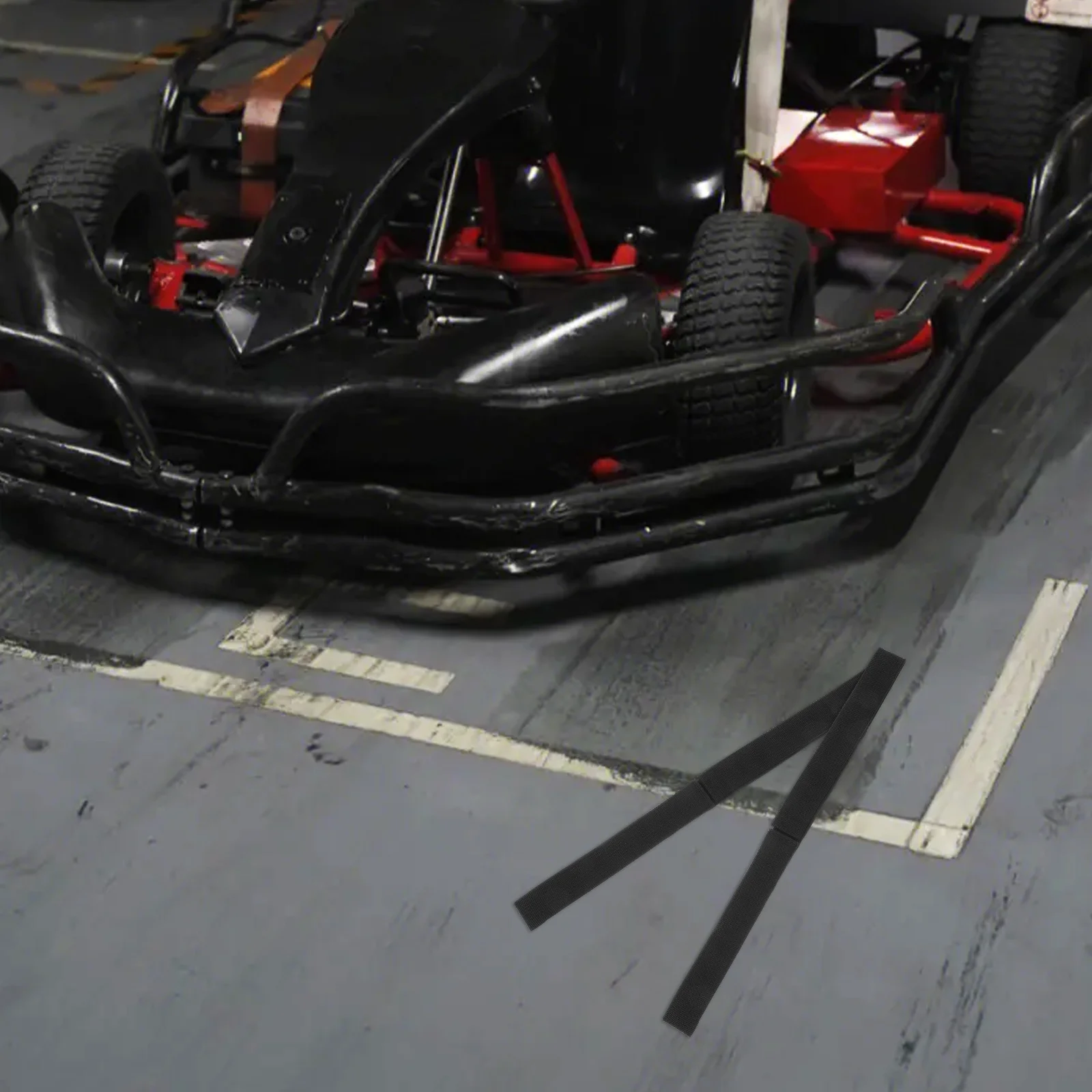 

4Pcs Nylon Kart Straps Adjustable Secure Fastening Cargo Tie Down Straps Hook Closure Scooter Accessories Black 25x700mm