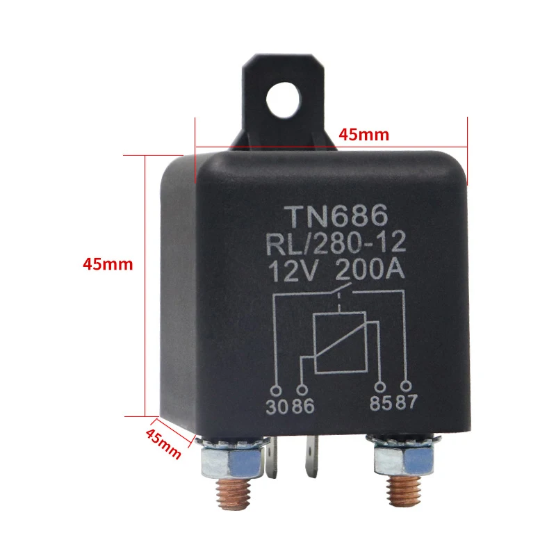 200A 250A Automotive Relay 4 5PIN Normally Open Start TN686 M6 Terminal LS180 DC 12V 24V High Performance Automotive Control