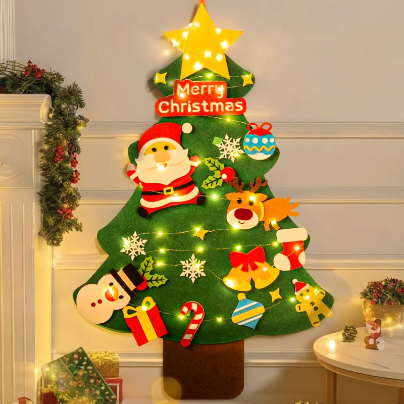 

Kids DIY Christmas Tree Home Decoration Kit Handmade Felt Christmas Tree Craft Diy Set Christmas Supplies Children Gift New Year