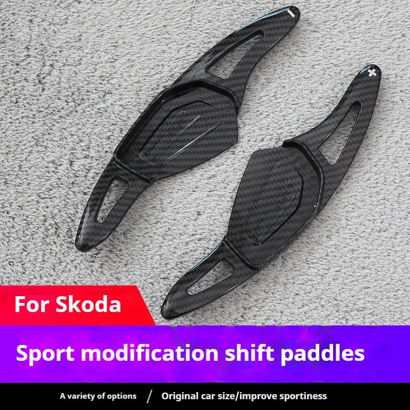 For Skoda Octavia Kodiaq RS VRS ENYAQ IV ABS Car Steering Wheel Shift Paddle Extend Shifters Sticker DSG Gear Auto Accessories