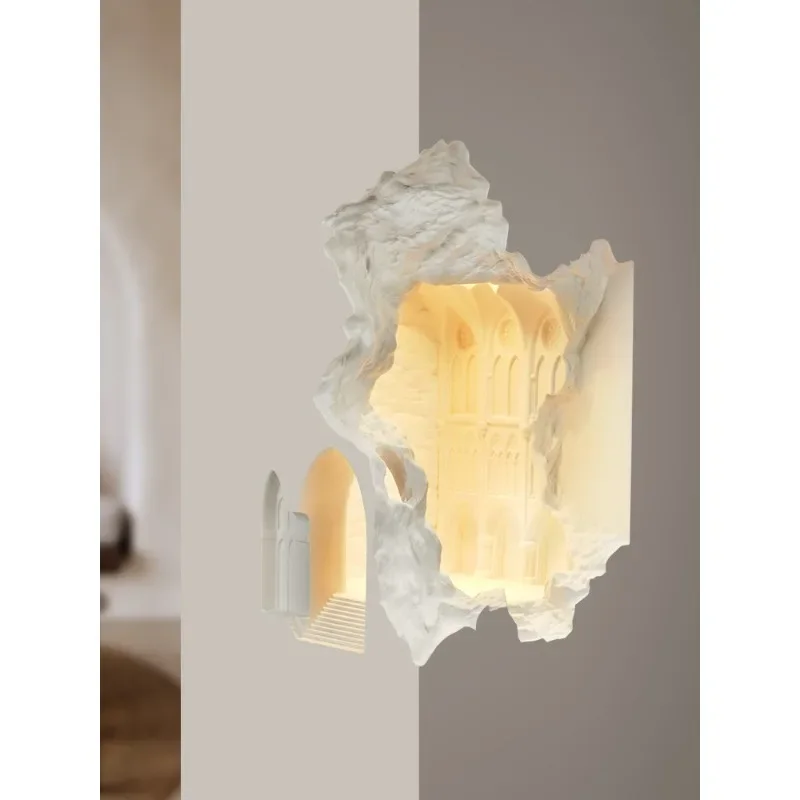 Notre Dame Recessed Wall Light Induction Gypsum Light Ambient Corner Corridor Creative Corner Light Aisle Niche