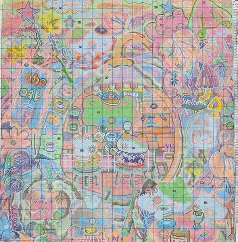 9CT 100X75CM Pumpkin Cafe Shop Needlework,DIY Living Room Printed Cross Stitch,Set For Embroidery Kit Full Cotton Threads