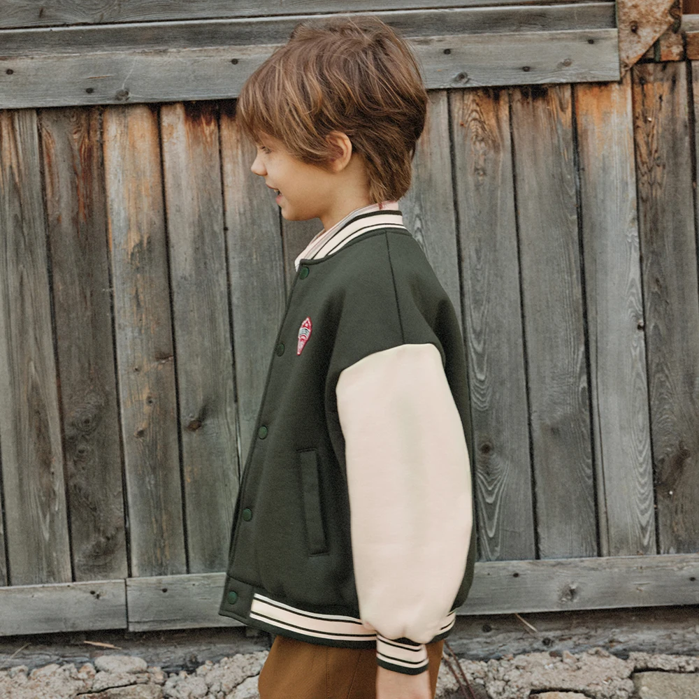 Dave Bella Boys Fleece-lined Baseball Jacket Kids Autumn Winter Warm Knitted Coats Casual Outerwear Clothes DK4264059