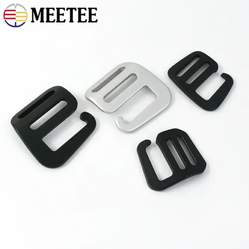 2-10Pcs Meetee Metal G Hook Buckles 20/25mm Triple Sliding Adjustment Buckle Clasp for Bag Backpack Webbing Hardware Accessories