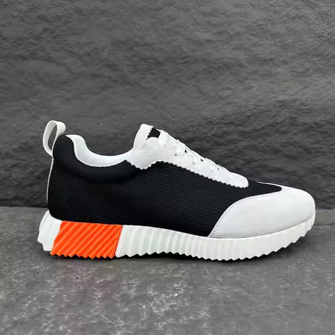 H Brand Designer Shoes Trainers Bouncing Sneakers Leather And Mesh Lace Up Sports Runner Trainer Shoes For Men Casual Shoes