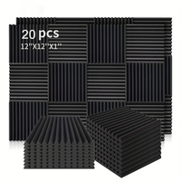 20pcs Studio Acoustic Foam Panels 30x30x2.5cm Sound Absorbing Insulation Noise Canceling for Recording Studios KTV Home Theaters