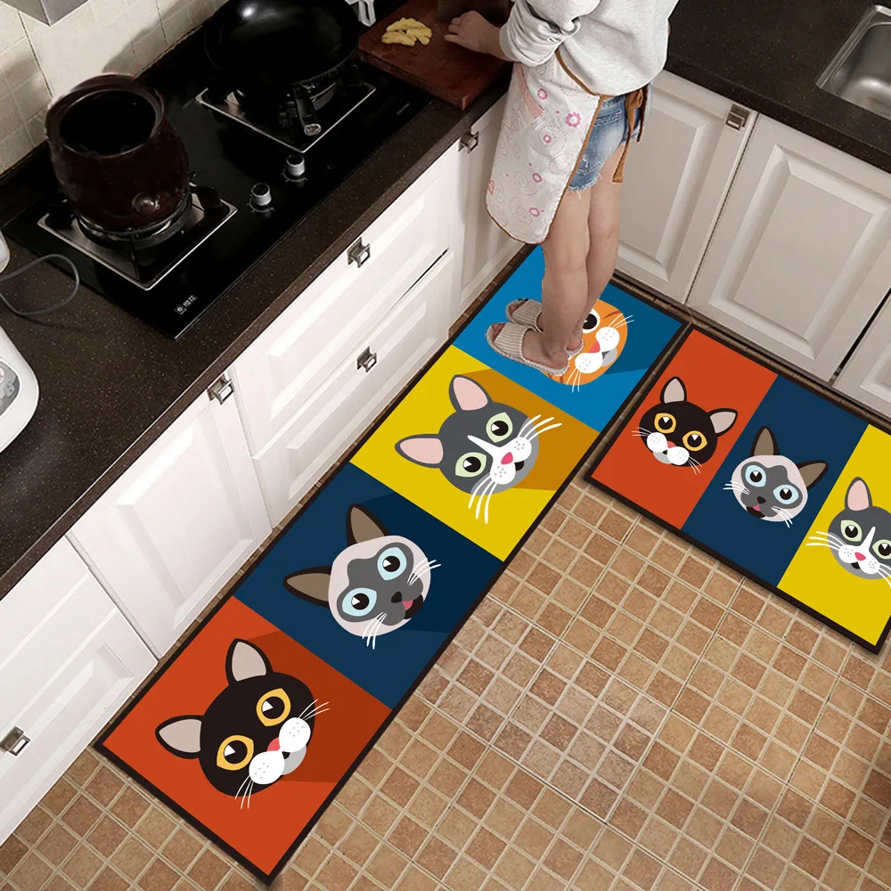 Cheaper Long Kitchen Floor Mat can be cut Anti-slip Bath Carpet Doormat Area Rug Living Room Balcony Bathroom