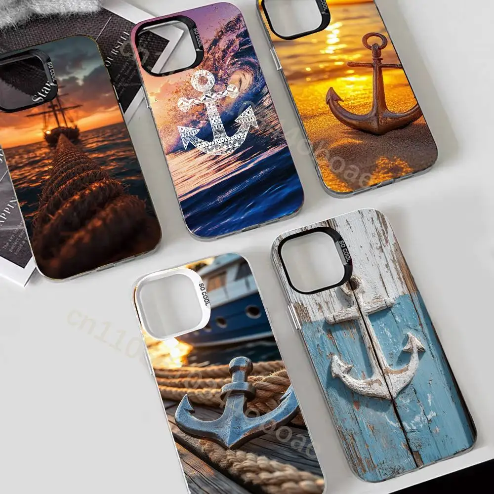 

Boat Nautical Captains Anchor Phone Case For iPhone 17,16,15,14,13,12,11,Pro,MAX,Plus TPU Soft To Skin-friendly Cover