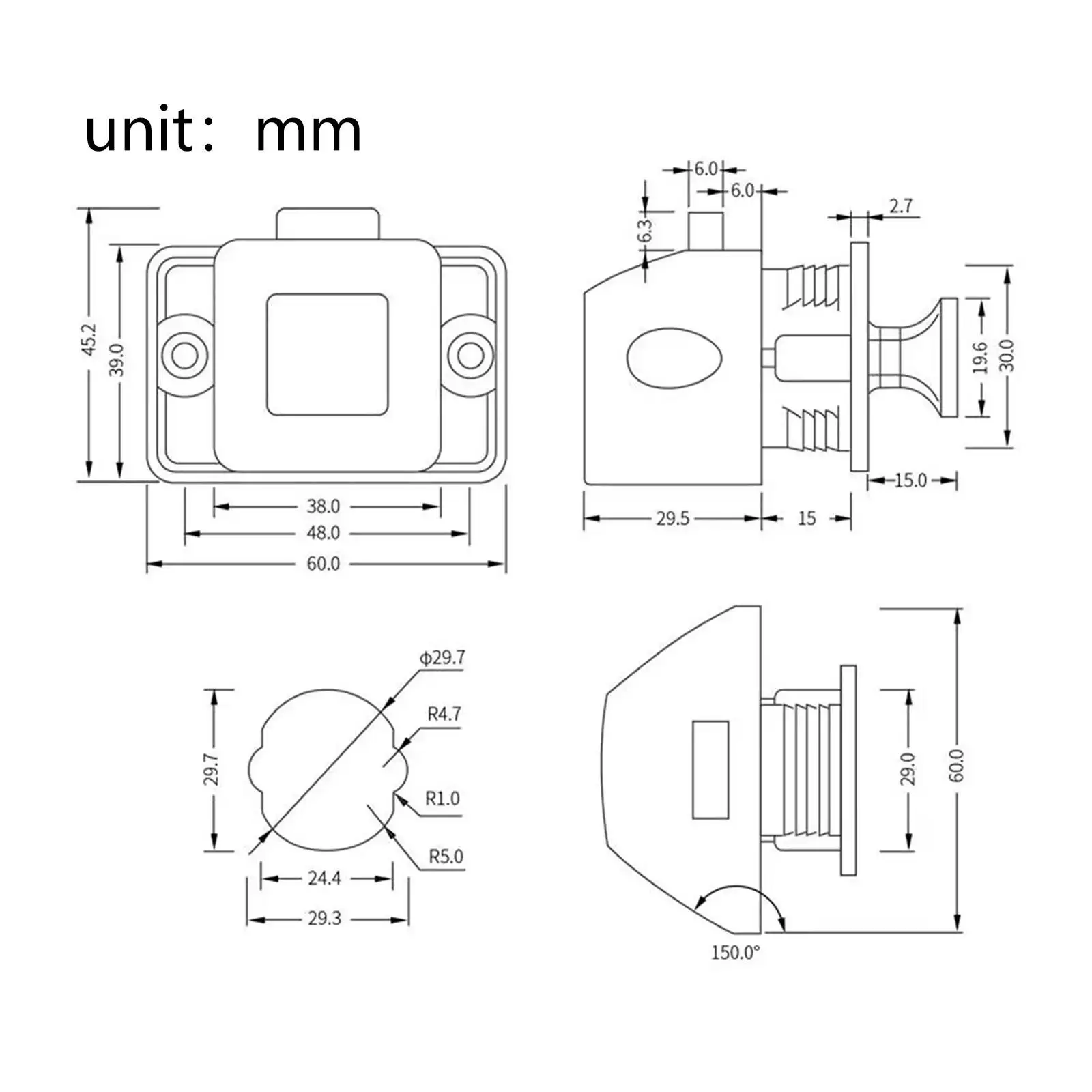 Push Button Latch para Motorhome, Peças de Fácil Instalação, Substitui RV Push Cabinet Lock, Campistas, Barcos, Gabinete, Gaveta