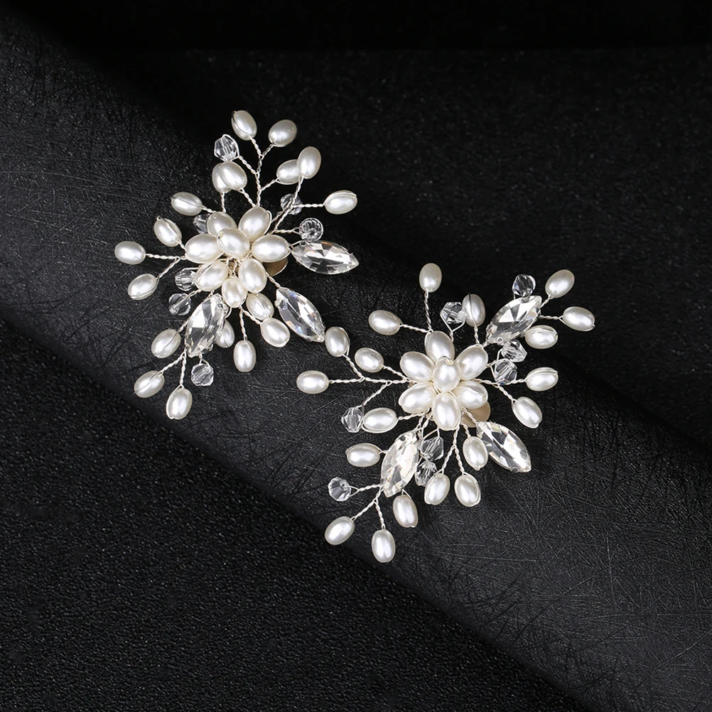 

Pearl Rhinestone Shoe Buckle Clip Diy Decor For Wedding Bride Women Fashion Footwear Accessory Crystal Shoe Clips