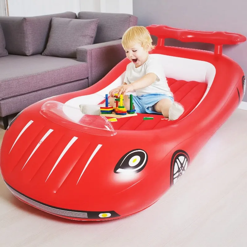 

PVC Inflatable Toys Kids Racing Flocked Bed Portable Travel Multifunctional Baby Anti Fall Fence