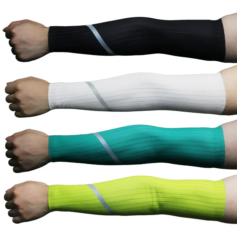 S-XL Summer Men Women Reflective Cycling Sleeves Arm Warmers Sun Uv Protection Breathable Running Compression Arm Sleeves