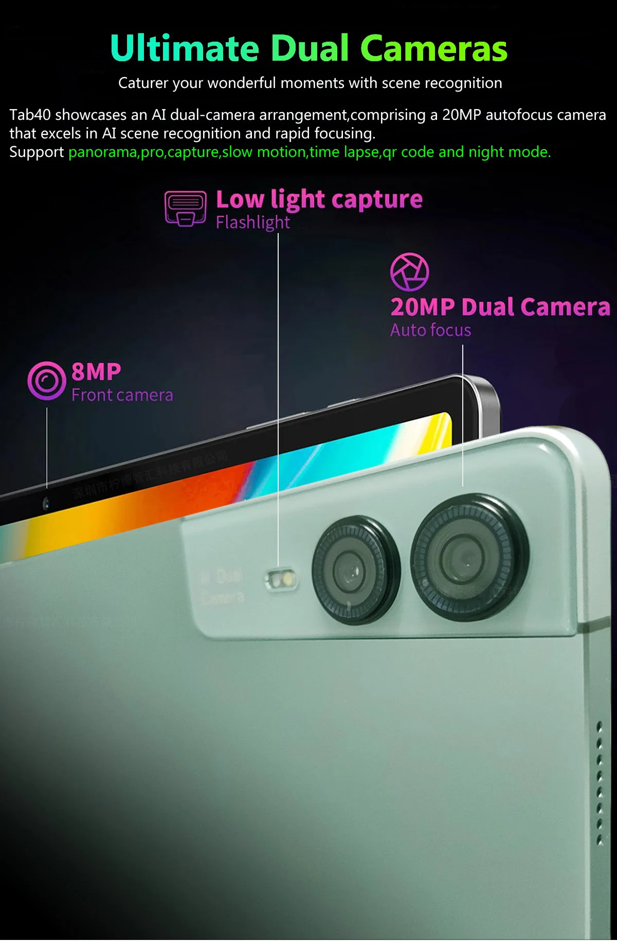 2025 Nenmone Tab40 10.95 polegadas IPS Display 4G Tablet Android 13,12GB RAM + 256GB ROM Octa-core Unisoc T616, 8MP + 20MP Câmera 8200mAh