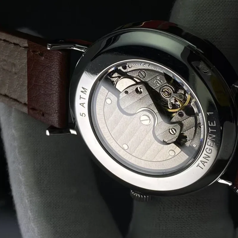 38MMfor Bauhaus ساعة رجالية ميكانيكية أوتوماتيكية بسيطة على الموضة رفيعة للغاية للطلاب الأدبيين يحبون الياقوت المشاهير على الإنترنت #2