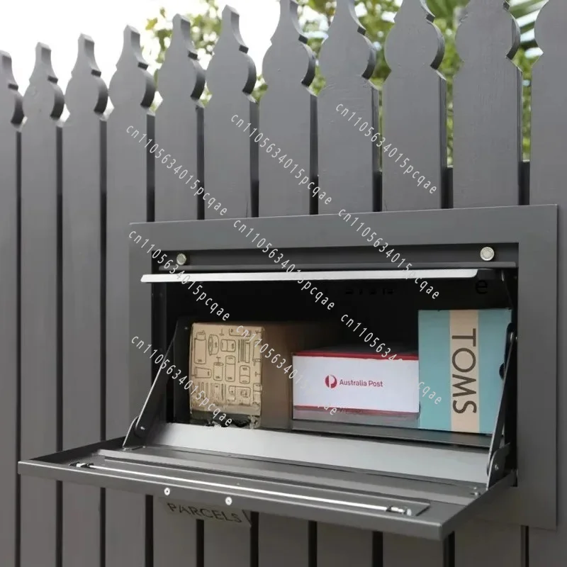 Heavy-Duty Recessed Mailbox, Anti-theft Commercial Package Box Large Capacity Wall Mount Parcel Drop Box
