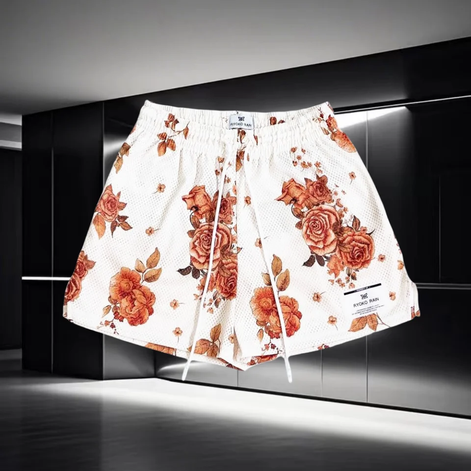 

New Men's and Women's Universal Mesh Summer Casual Shorts Quick Dry Sports Shorts Beach 3d Printed Drawstring Breathable Shorts