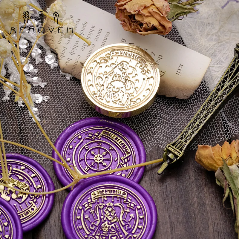 Wheel of Fortune Wax Seal Hand Account diy Decorative Fire Paint Seal Envelope Invitation Sealing Wax Stamp Diameter 3cm