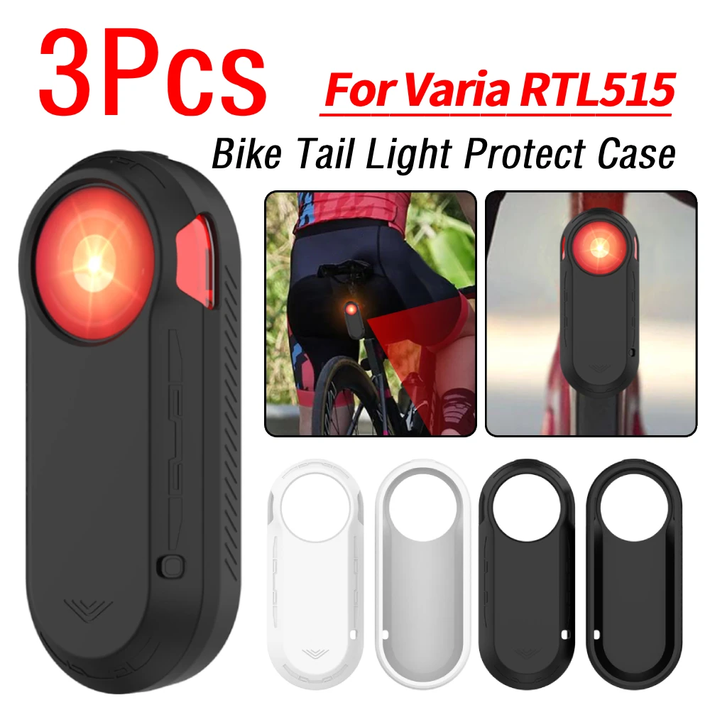 

3Pcs Silicone Bicycle Tail Light Protect Case Anti-Lost Portable Protective Cover Dustproof Shell for Garmin Varia RTL515 Parts