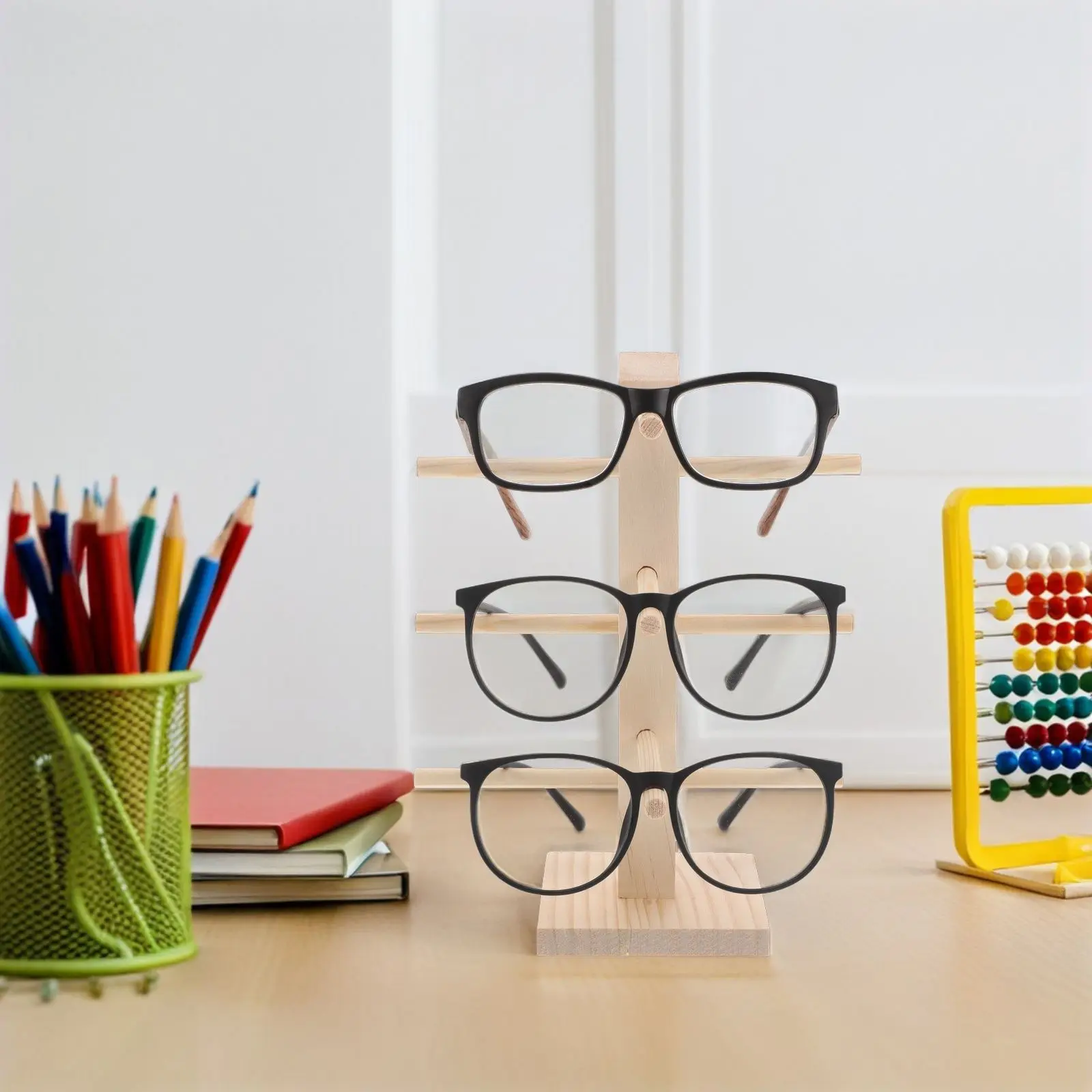 Glasses Display Stand Sunglasses Rack Eyewear Holder Solid Wood Durable Versatile Spacesaving Visibility Enhancing Decor
