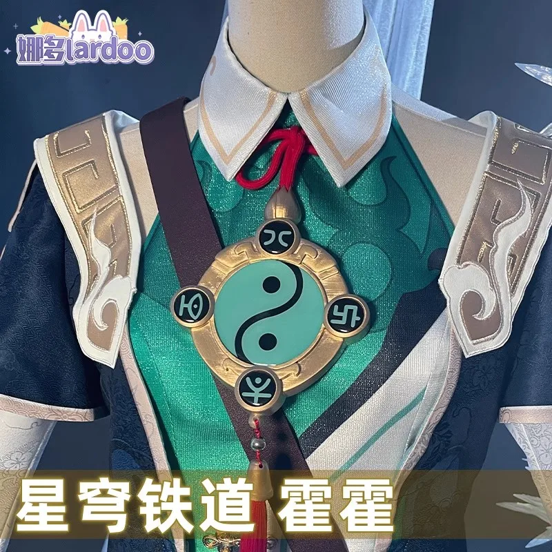 Honkai Star Rail HuoHuo Costume Cosplay copricapo Foxian Ten-Lords commissione giudice uniforme donna Halloween gioco di ruolo parrucca scarpe