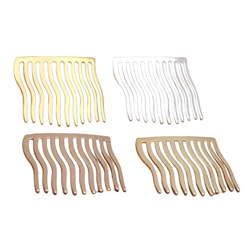 BoYuTe (20 Pieces/Lot) 40*38mm Metal Brass 11 Teeth Wave Hair Comb Materials Diy Handmade Hair Jewelry Accessories