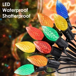 RGB C7 Garland Led String Lights E12 110V 220V 0.5W Plastics Waterproof Festoon Shatterproof New Year's Garlands Outdoor Lights