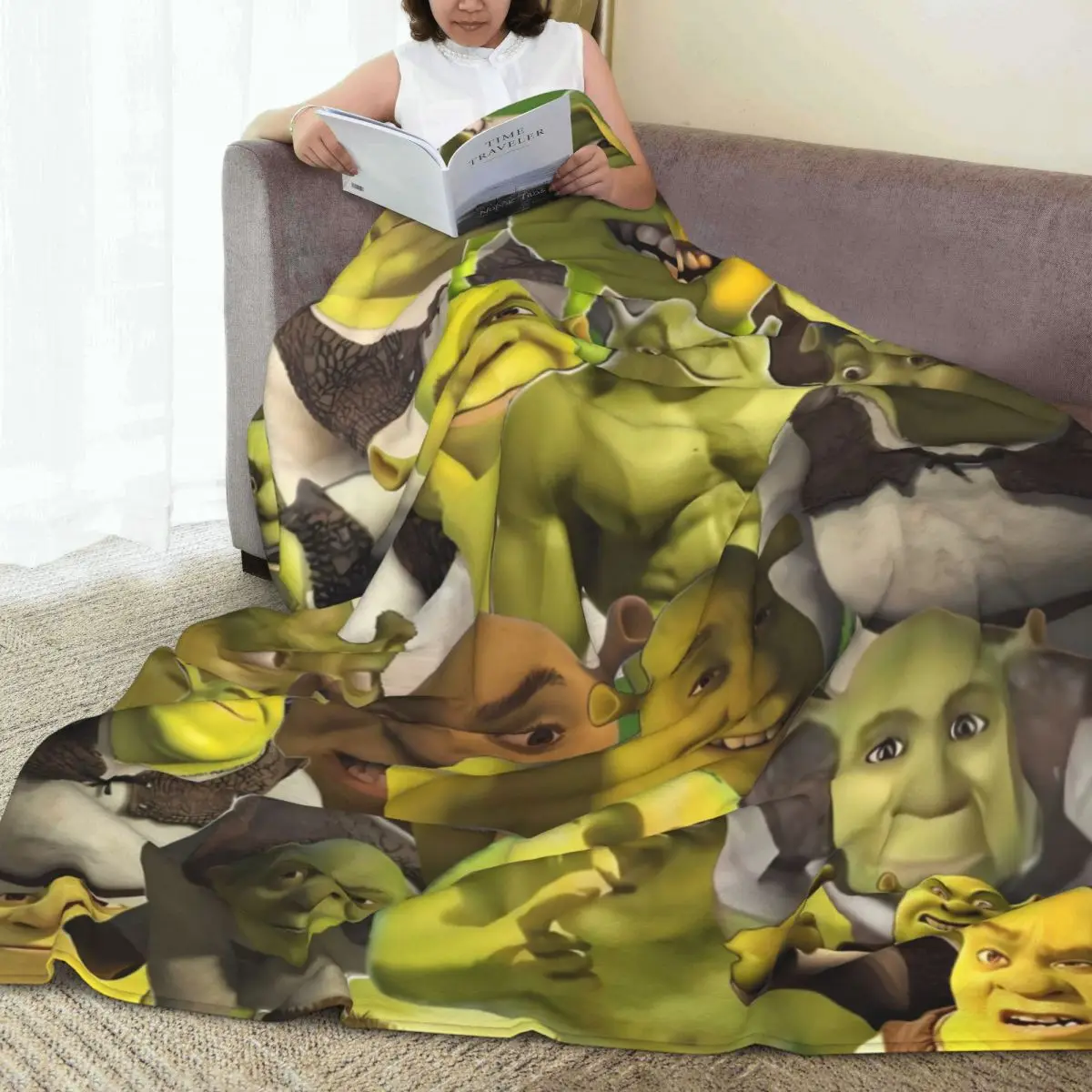 Shrek Collage Blankets Quality Warm Soft Throw Blanket Winter Airplane Travel Couch Bed Funny Bedspread