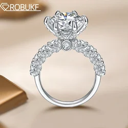 GRA Certificate 1-3CT Moissanite Ring For Women D Color VVS1 Lab Diamond 925 Sterling Silver Engagement Wedding Band Jewelry