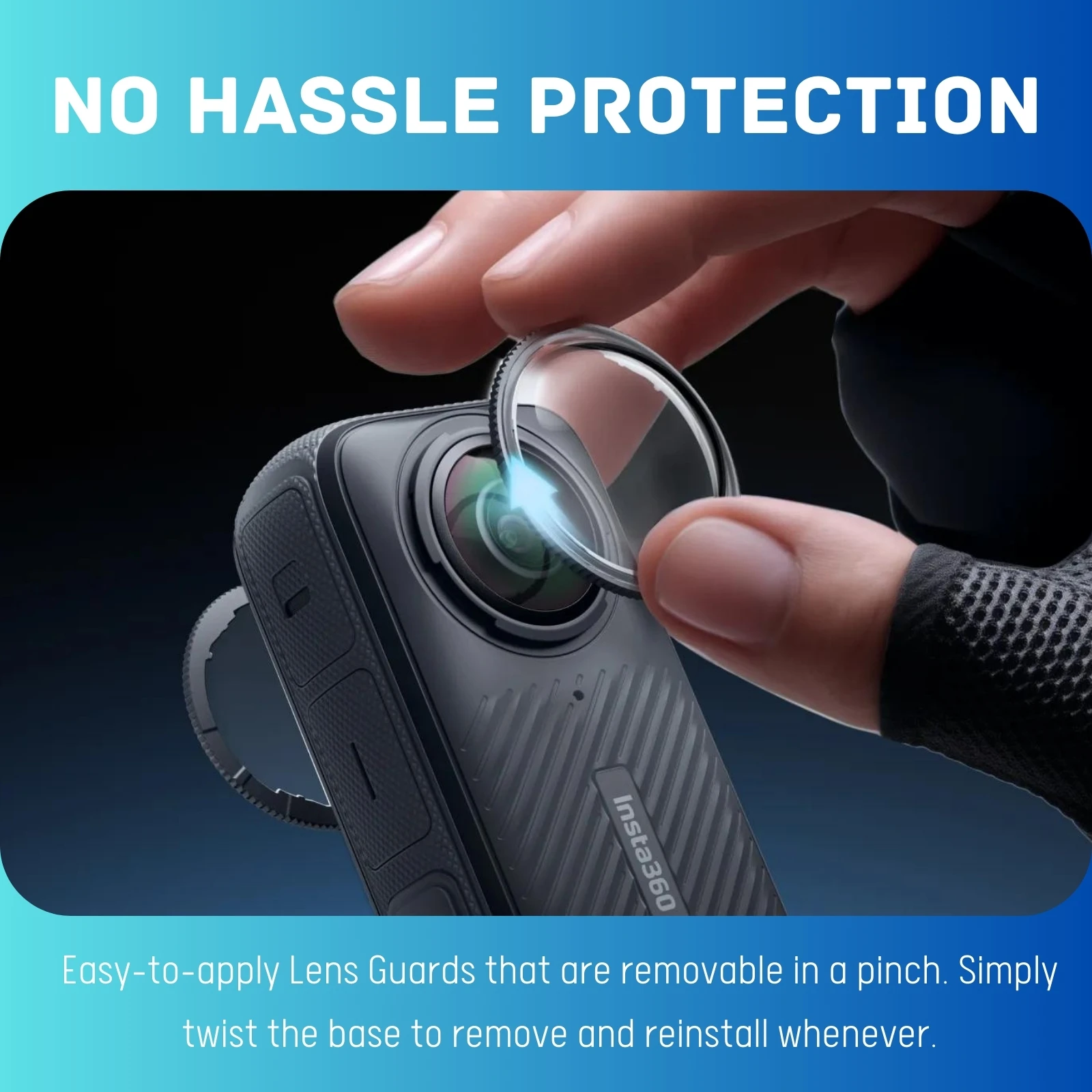 INSTA360 X4 Standard Lens Guards Plastic or Premium Tempered Glass Protector Guard Removable For Insta 360 X4 Camera Accessory