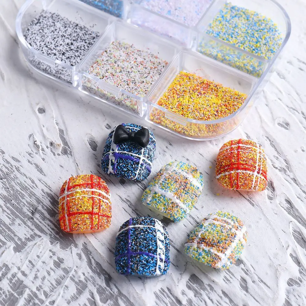 Poeira de malha tecer estilo acessórios de manicure prego glitter em pó unhas pigmento de poeira diy decorações de unhas de lã açúcar em pó