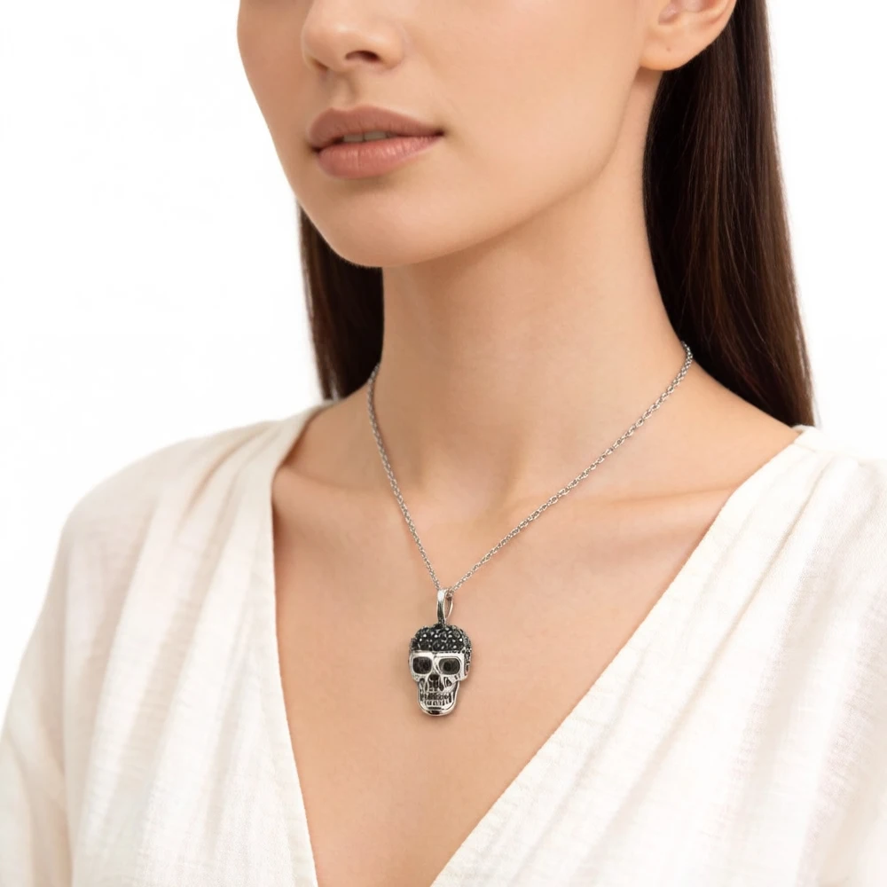 Pendant Skull Skeleton Brand New Fashion Jewelry Europe 925 Sterling Silver Accessories Gift For Women Rebel Men