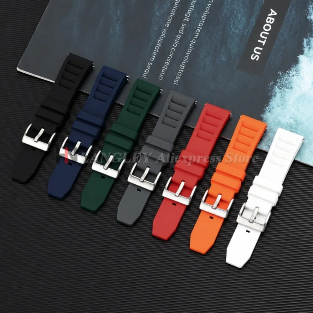 Soft Silicone Watch Band 20mm 22mm Sport Waterproof Smartwatch Bracelets for Richard Mille Diving Rubber Watch Strap Accessories