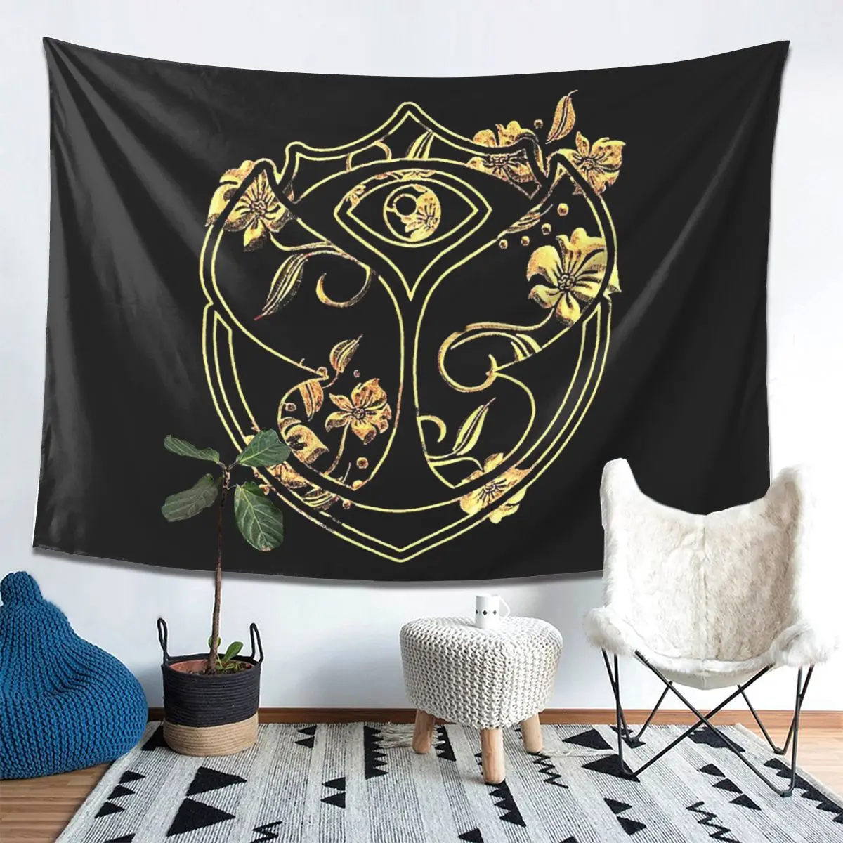 

Tomorrowland Belgian Electronic Dance Music Festival Tapestry Wall Hanging Aesthetic Home Decoration Tapestries for Dorm Room