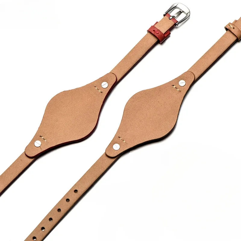 Genuine Leather Needle Buckle Watch Strap Women for Fossil Es3077 Es2830 with Bottom U Interface Integrated 8mm Accessories