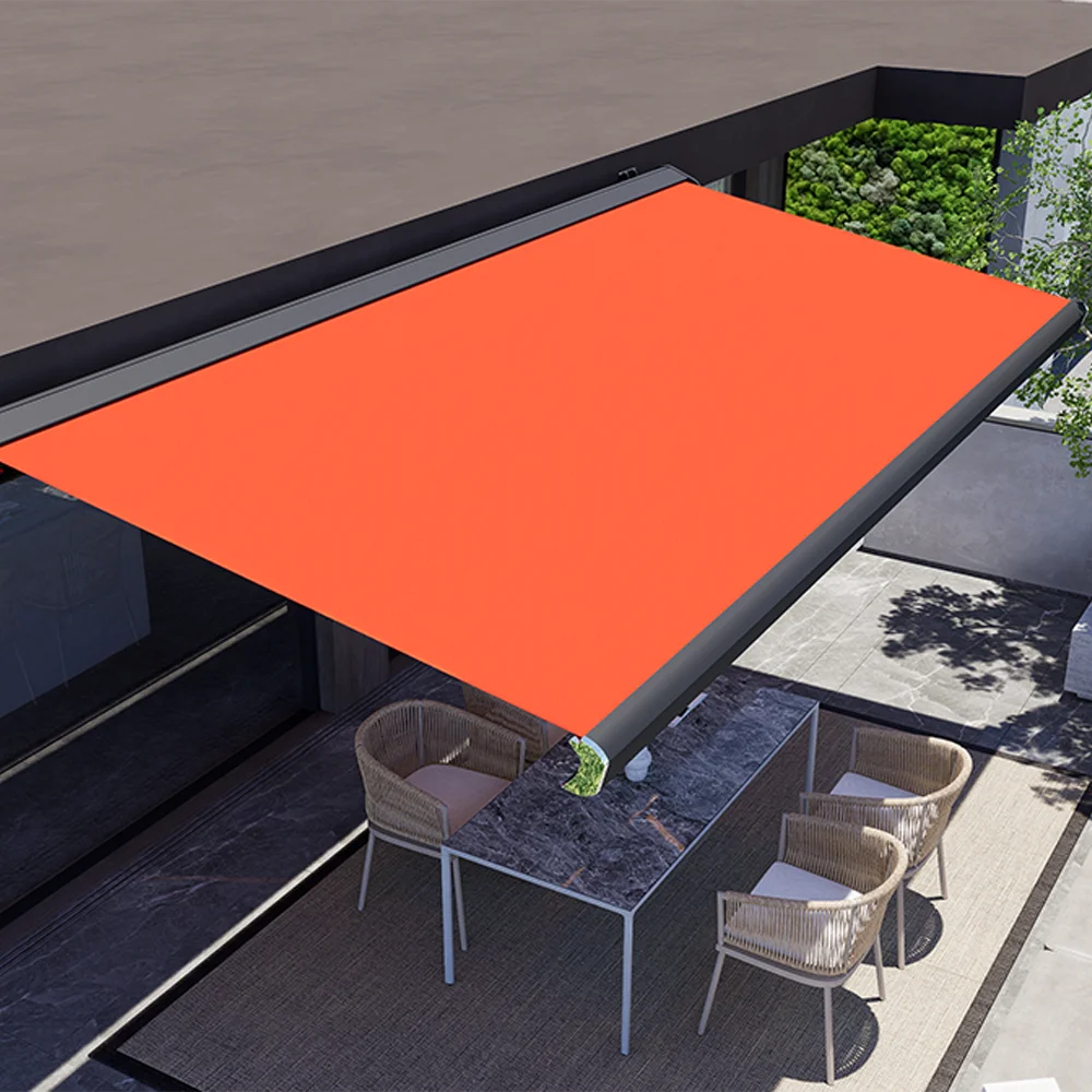Picture 3: Customized Electric Full Cassette Awning Outdoor Motorized Retractable Awning with Folding Arms Entrance Rainproof Canopy