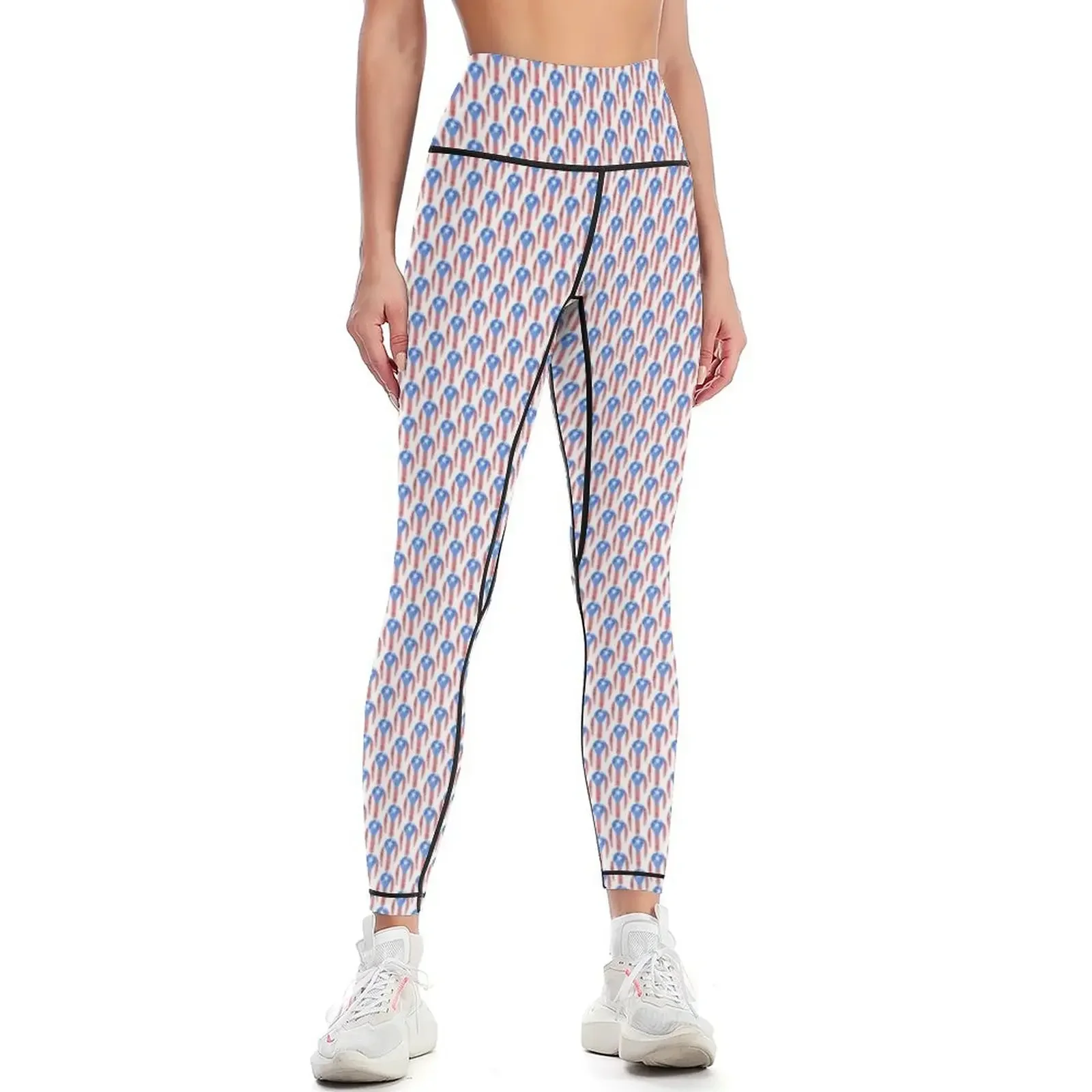 

Puerto Rico Flag Fingerprint Leggings trousers push up tights for Fitness woman Sports pants for Womens Leggings