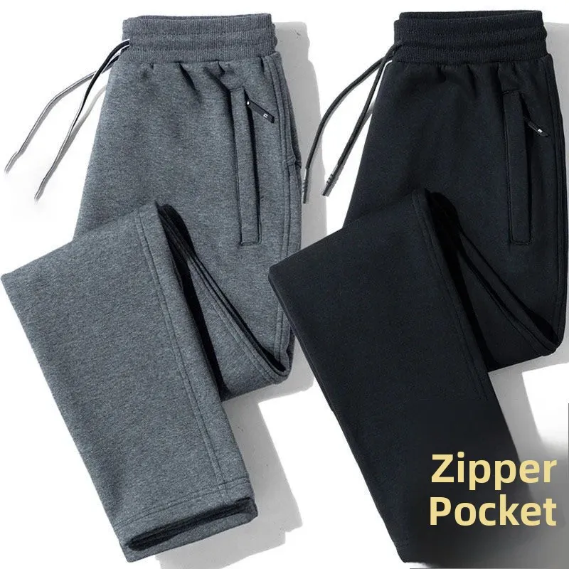 

Модные мужские повседневные брюки на молнии, свободные спортивные брюки прямого кроя, молодежные всесезонные длинные брюки