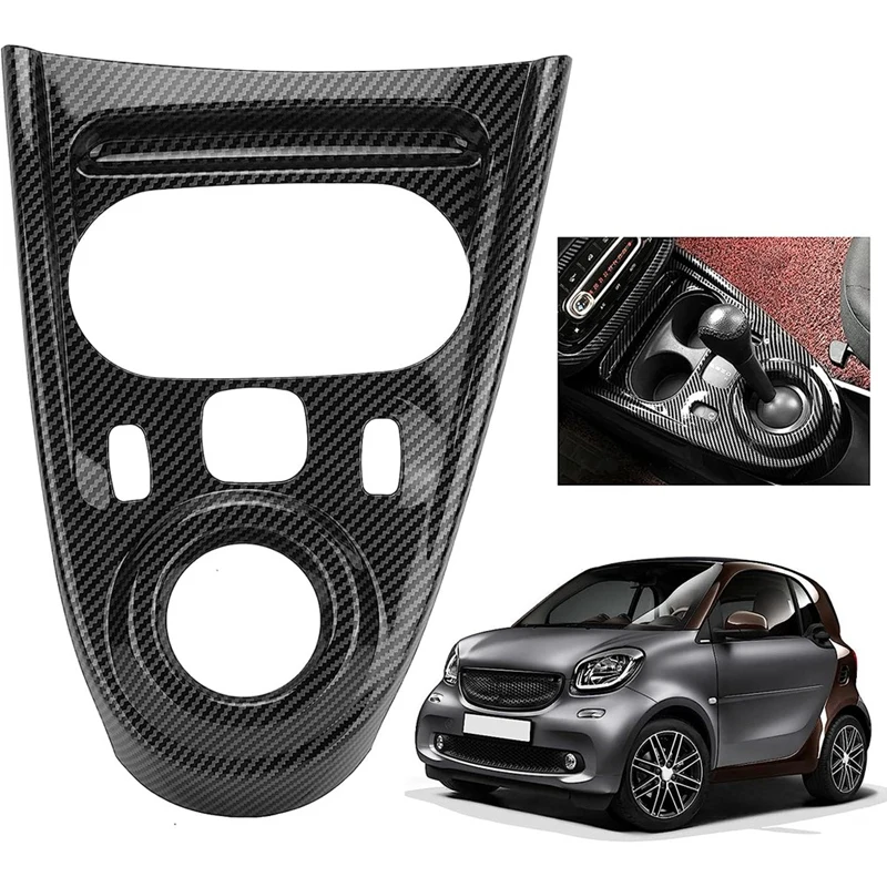 Car Gear Shift Panel Cover Trim For Benz Smart Fortwo/Forfour 453 2015-2021 Accessories ,ABS Carbon Fiber