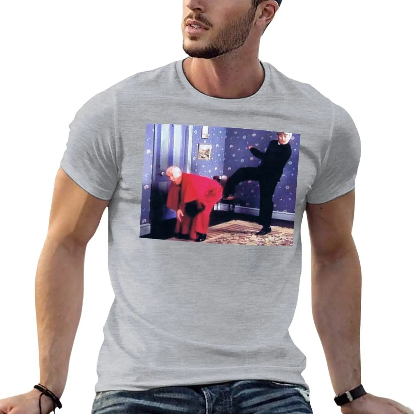 Father Ted - Framed Picture of Bishop Brennan Being Kicked up the Arse T-shirt sweat new edition t shirts for men graphic