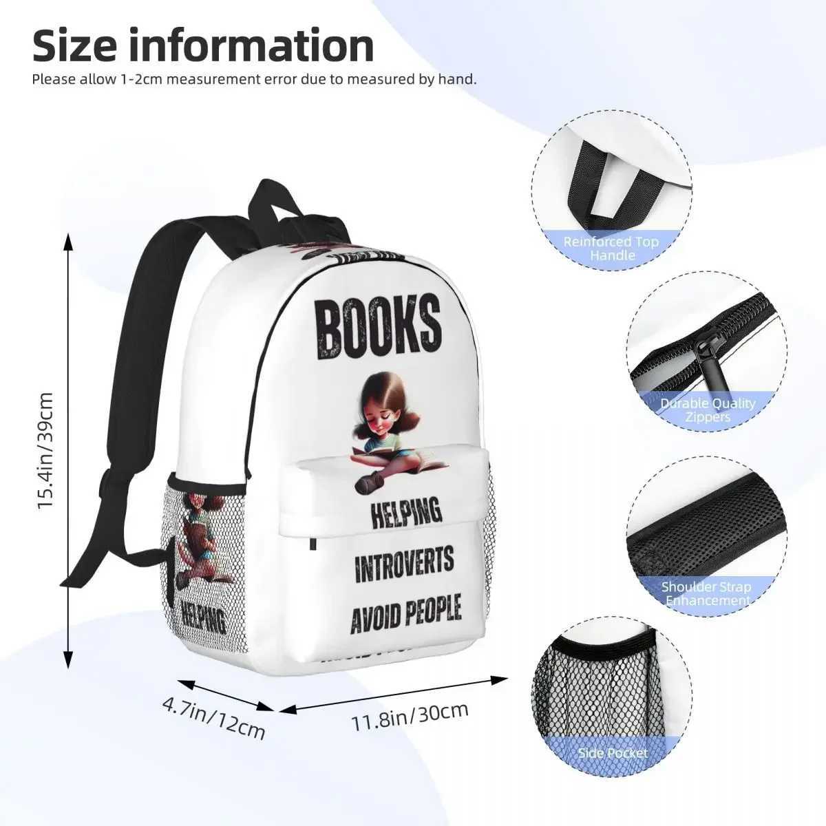 Copy Of Books Helping Introverts Avoid People Backpacks Boys Girls Bookbag Children School Bags Travel Rucksack Shoulder Bag