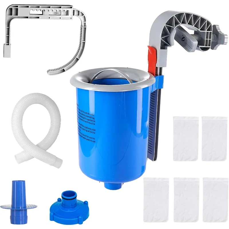 Upgrade Wall Mount Above Ground Pool Surface Skimmer Adjustable Floating Pool Filter Automatically Cleans