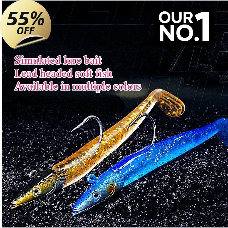 New 12.5cm22g Submerged Lead Head Bait 5-Color Soft Bait Luya Bait Luminous Lead Head Soft Fish