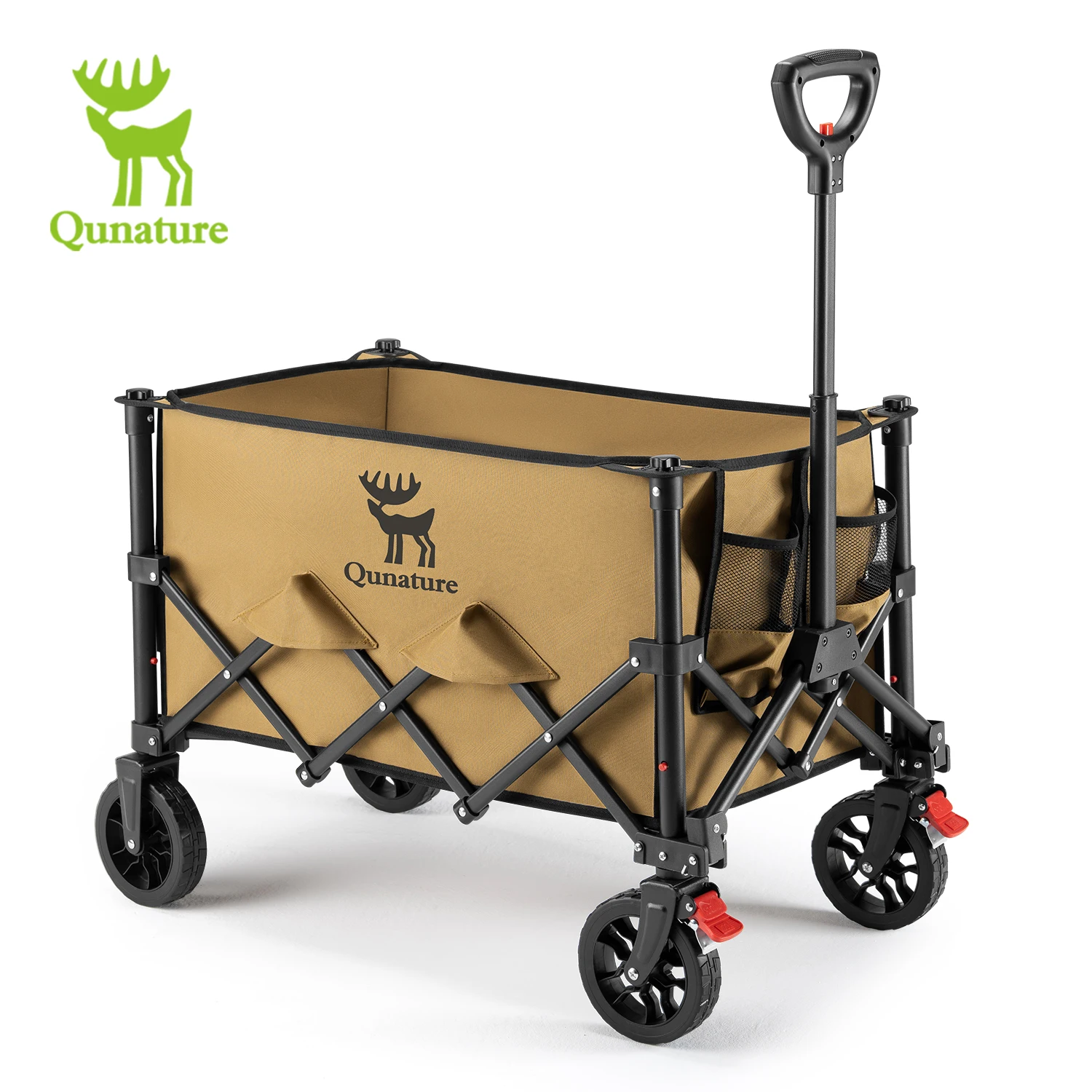 Qunature Folding Utility Beach Cart 120L Large Outdoor Capacity Camping Cart Detachable cleaning Camping Trailer